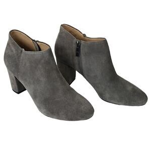 H by Halston Anna gray suede bootie 3" block heel 7.5